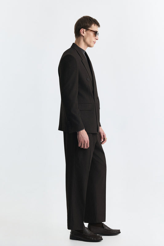 Relaxed Fit Çizgili Erkek Takım Elbise