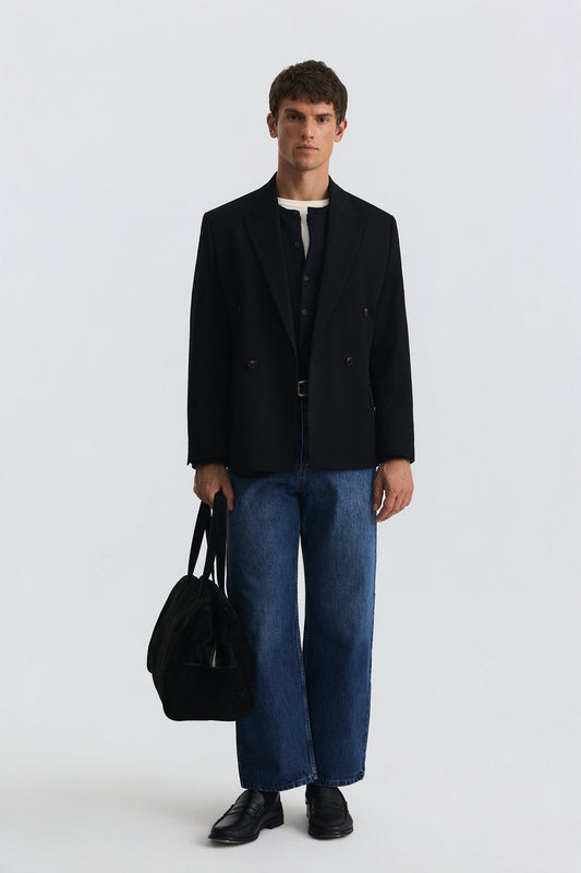 Relax Fit Kruvaze Erkek Blazer Ceket