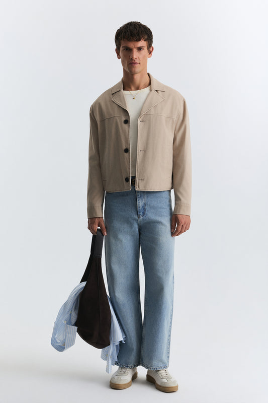 Crop Fit Suni Süet Ceket