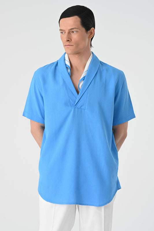Antioch Relax Fit Şal Yaka Kısa Kollu Erkek Gömlek
