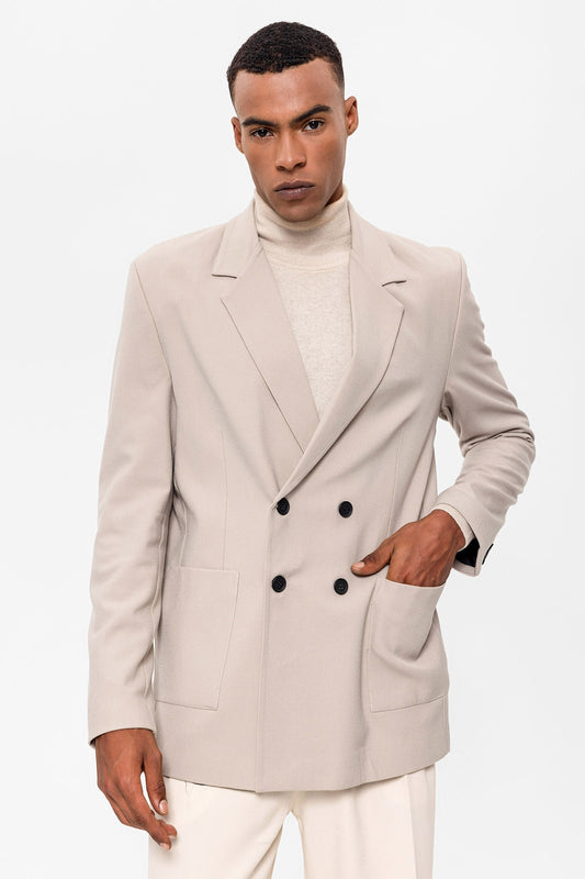 Antioch Torba Cepli Kruvaze Erkek Blazer Ceket