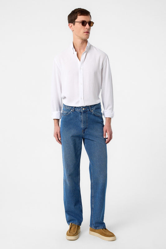 Antioch Yüksek Bel Relaxed Fit Erkek Kot Pantolon