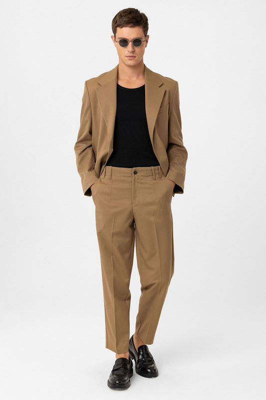 Antioch Siyah Yüksek Bel Straight Fit Erkek Pantolon