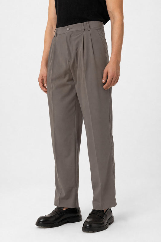 Antioch Siyah Çift Pileli Baggy Fit Erkek Pantolon