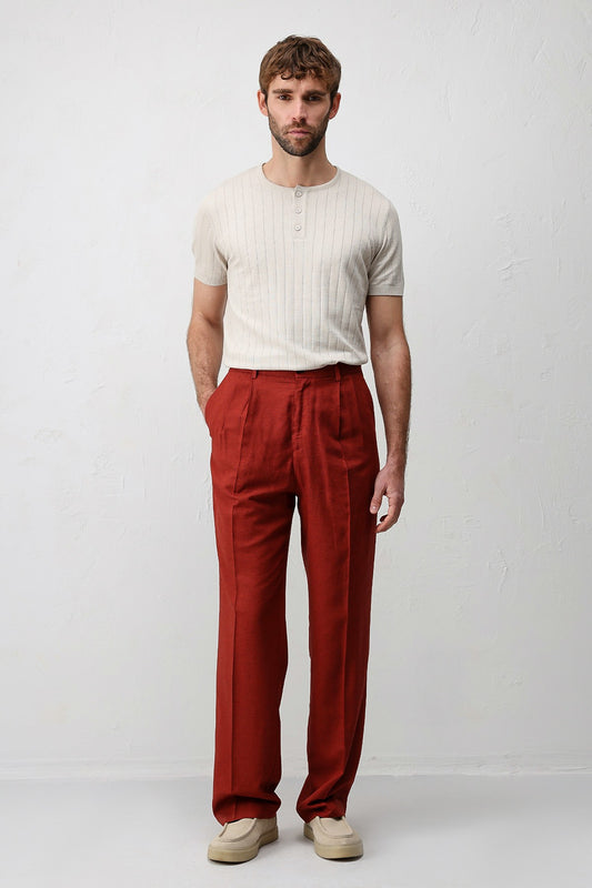 Antioch Keten Karışımlı Erkek Baggy Pantolon