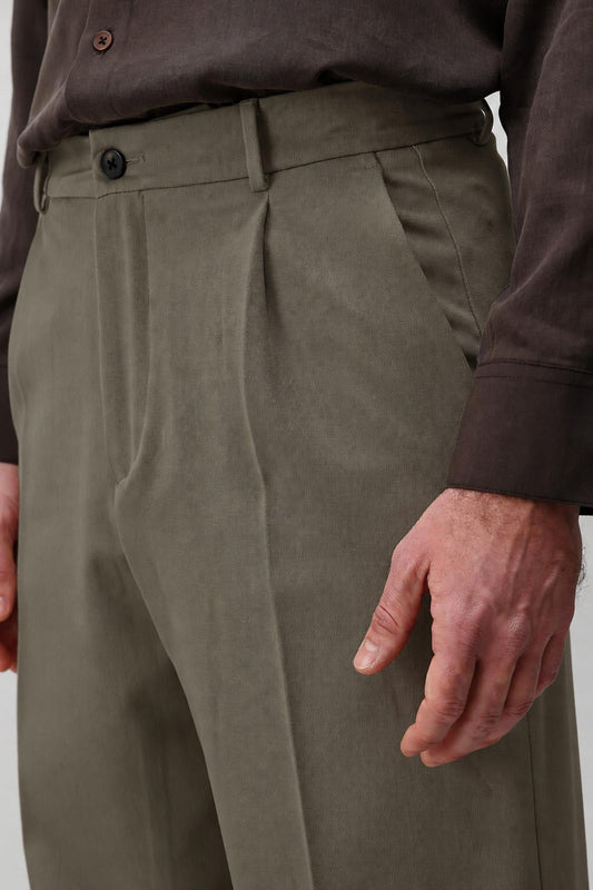 Antioch Siyah-1 Relax Fit Pilili Erkek Pantolon