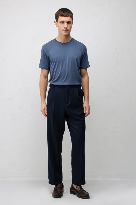 Antioch Siyah-1 Relax Fit Pilili Erkek Pantolon