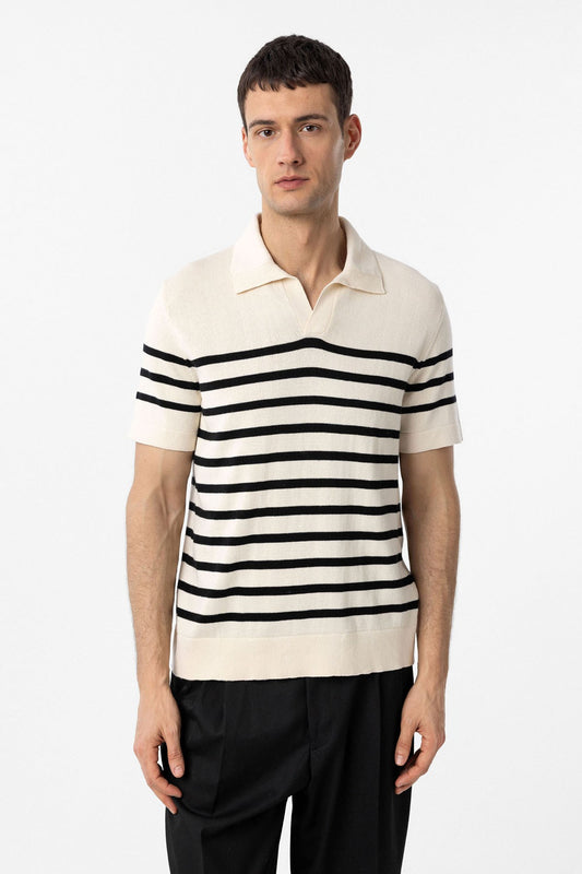 Antioch Polo Yaka Çizgili Erkek Triko T-Shirt