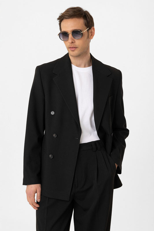 Antioch Relax Fit Kruvaze Erkek Blazer Ceket