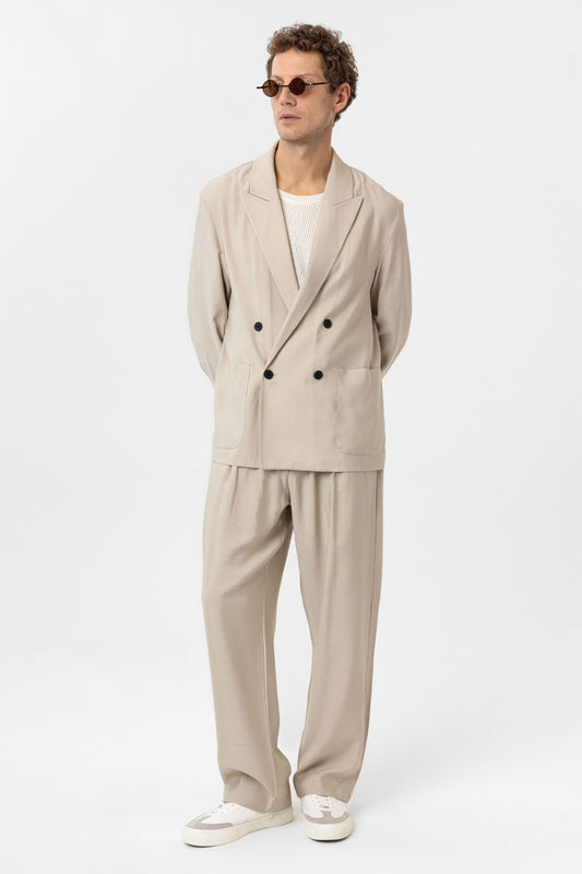 Antioch Relax Fit Diagonel İnce Erkek Blazer Ceket