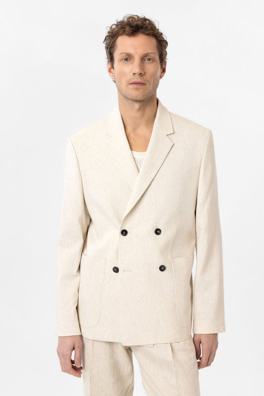 Antioch Relax Fit Keten Karışımlı Erkek Blazer Ceket