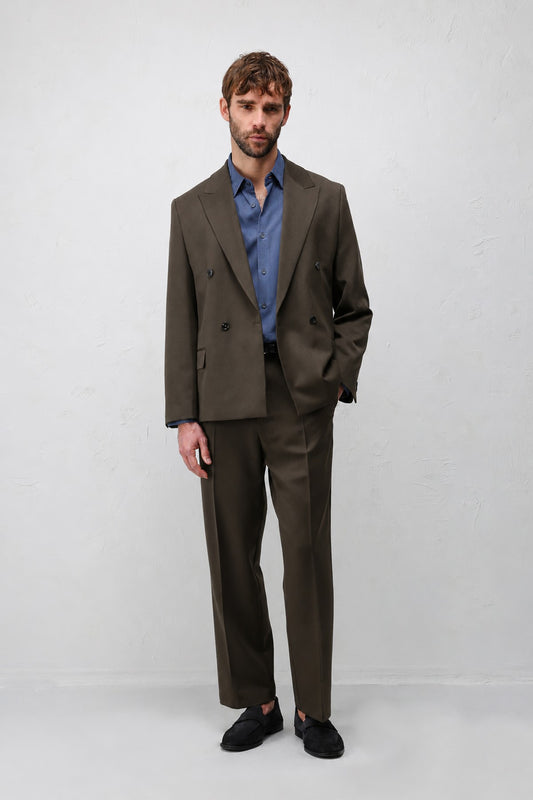 Antioch Siyah-1 Relax Fit Kruvaze Erkek Blazer Ceket