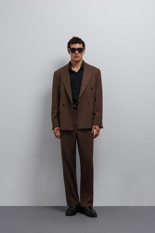 Relax Fit Kruvaze Erkek Blazer Ceket