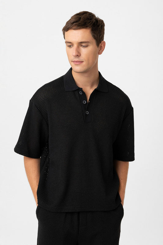 Antioch Polo Yaka Dokulu Relaxed Erkek T-Shirt