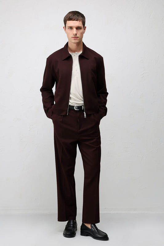 Pileli Relaxed Fit Erkek Pantolon