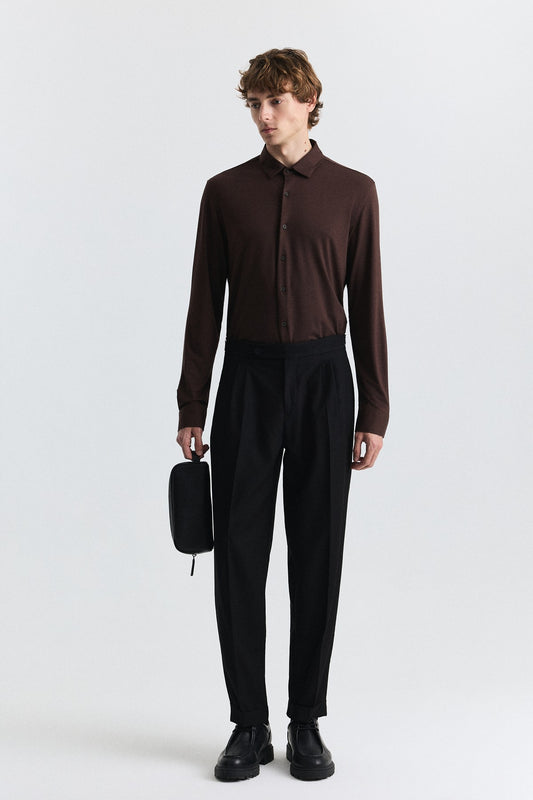 Tapered Fit Çift Pileli Pantolon