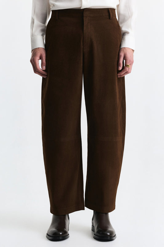 Süet Barrel Fit Pantolon