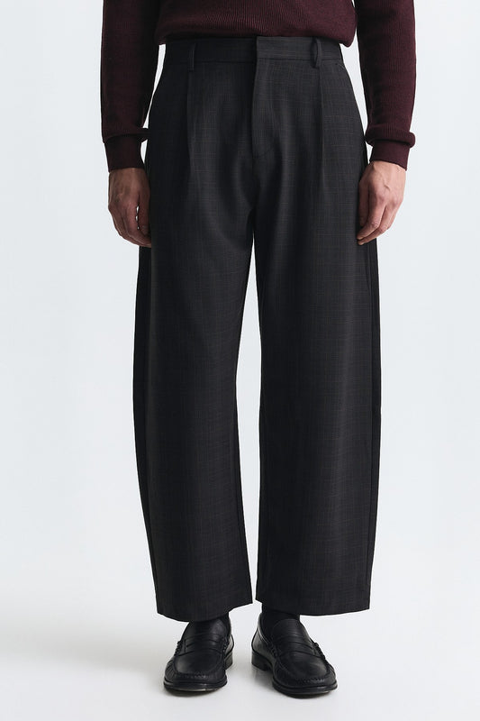 Barrel Fit Ekose Pantolon