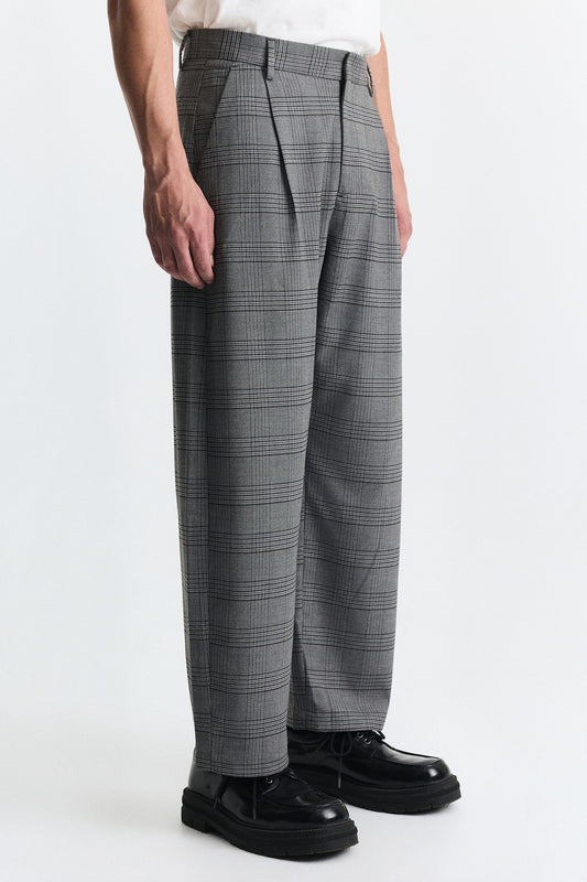 Barrel Fit Ekose Pantolon