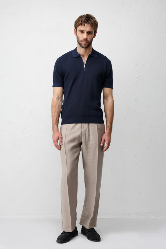 Antioch Comfort Slim Fermuarlı Erkek Triko T-Shirt