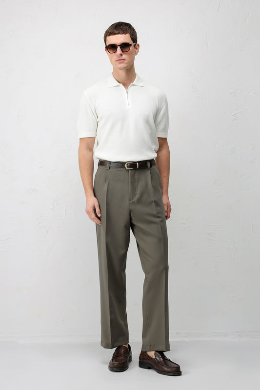 Antioch Comfort Slim Fermuarlı Erkek Triko T-Shirt