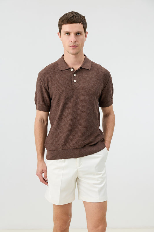 Dokulu Polo Yaka Triko Erkek T-Shirt