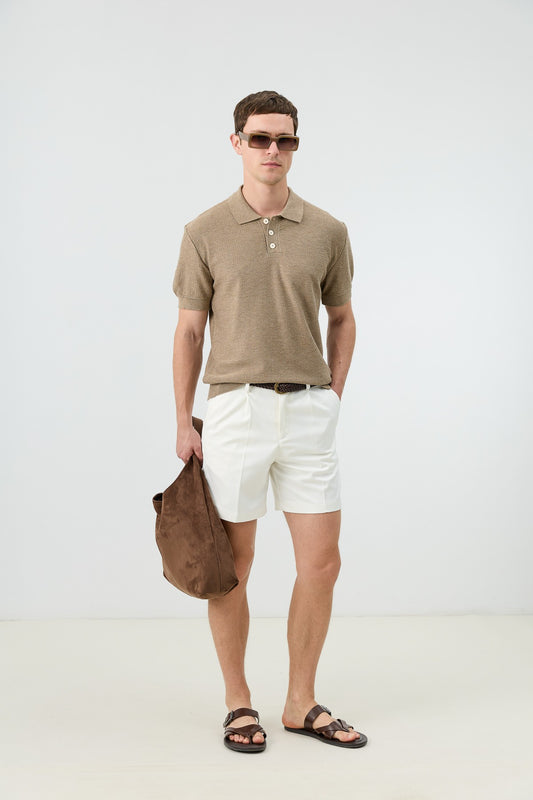 Dokulu Polo Yaka Triko Erkek T-Shirt