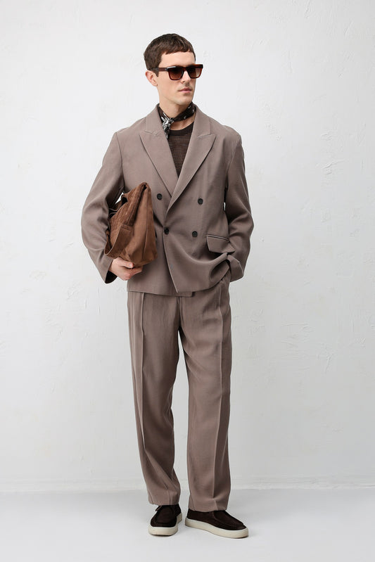 Antioch Siyah Modal Karışımlı Relaxed Fit Erkek Blazer Ceket