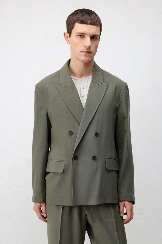 Antioch Siyah Modal Karışımlı Relaxed Fit Erkek Blazer Ceket