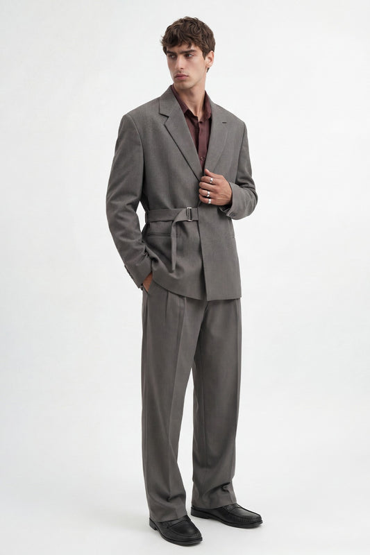 Relax Fit Kuşaklı Blazer Ceket