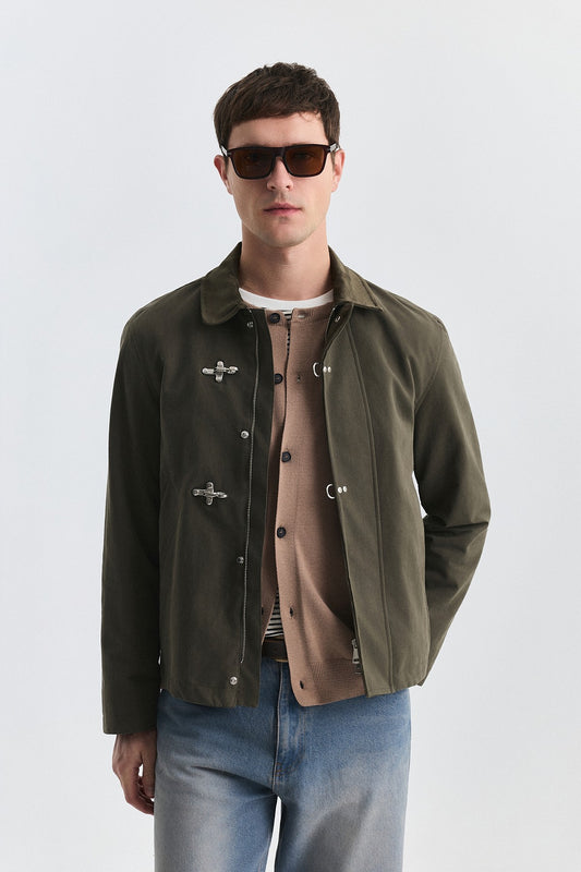 Metal Süslü Düğmeli Regular Fit Mont