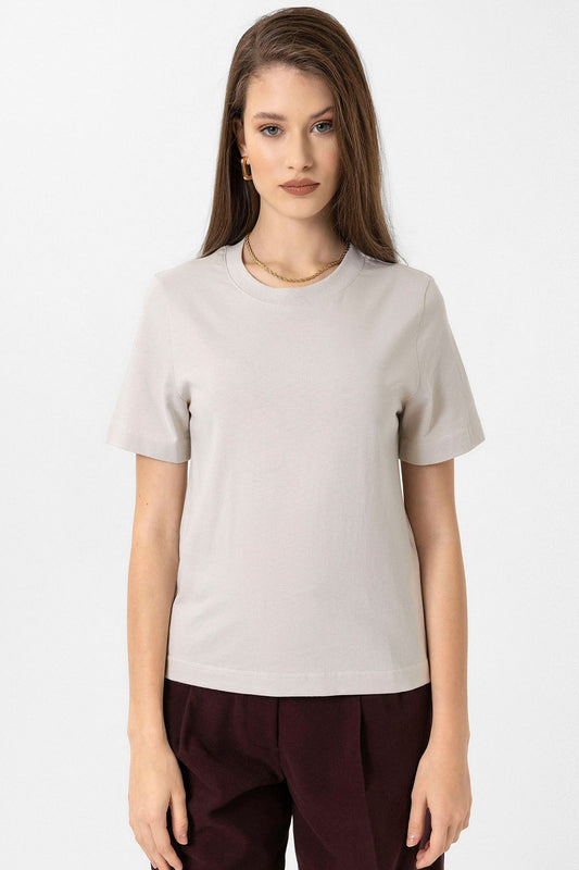 Antioch Kadın Bisiklet Yaka Basic T-Shirt