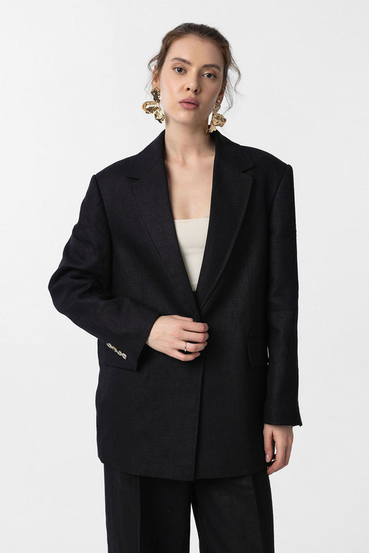 Antioch 100% Keten Kadın Blazer Ceket