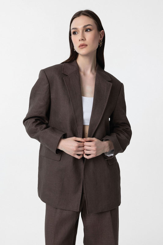 Antioch 100% Keten Kadın Blazer Ceket