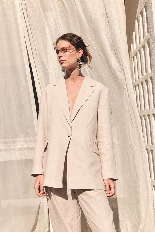 Antioch 100% Keten Kadın Blazer Ceket