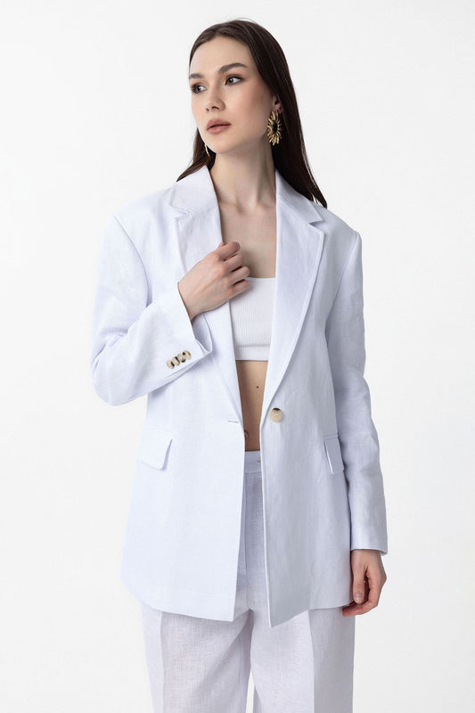 Antioch 100% Keten Kadın Blazer Ceket