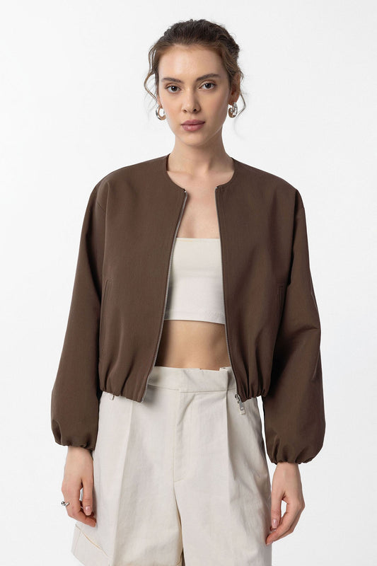 Crop Kadın Bomber Mont