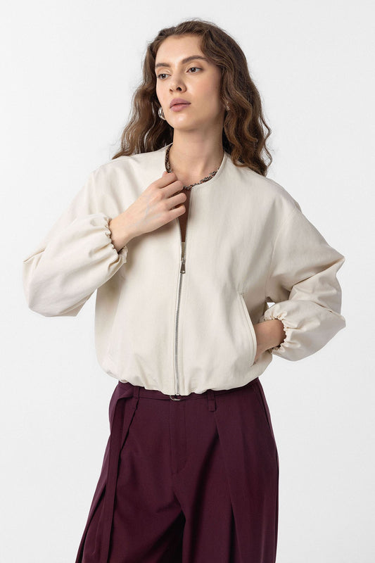 Crop Kadın Bomber Mont
