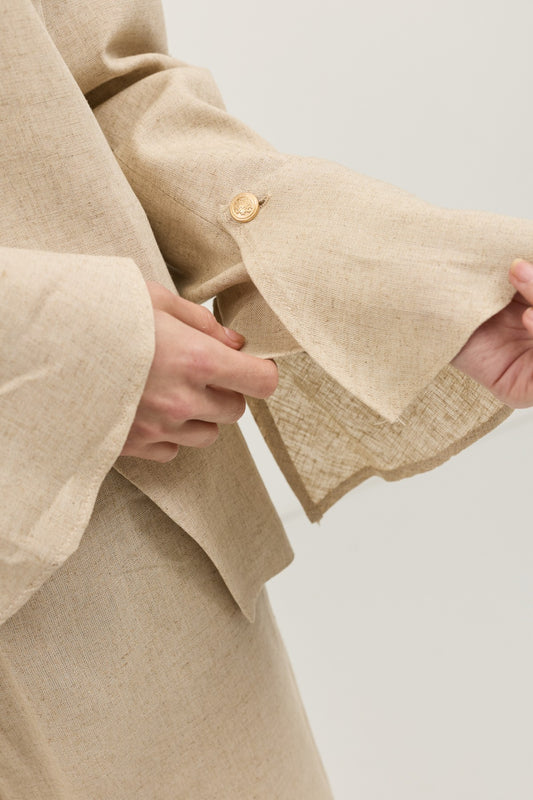 Keten Karışımlı Kadın Blazer Ceket