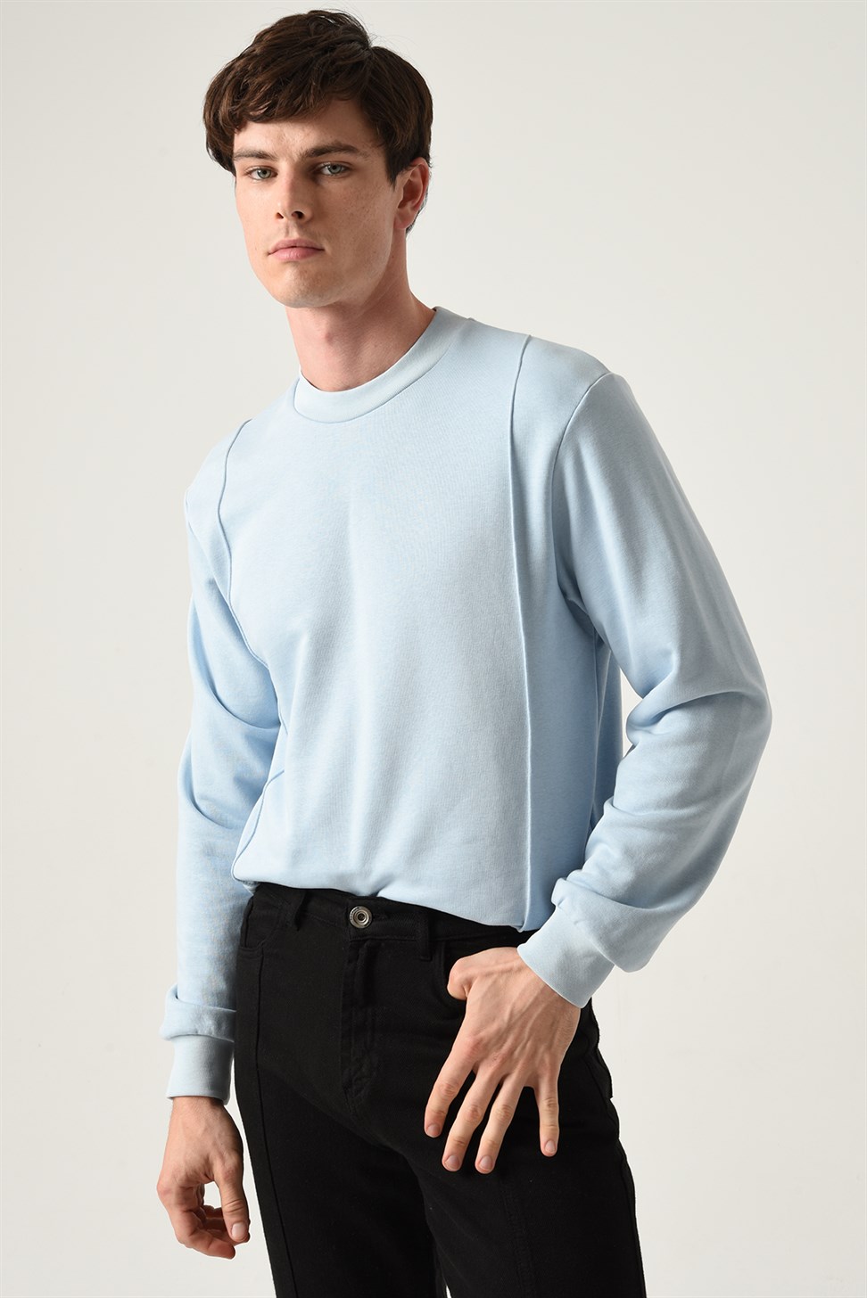 Antioch Men Bebe Mavi Erkek Şerit Detaylı Sweatshirt