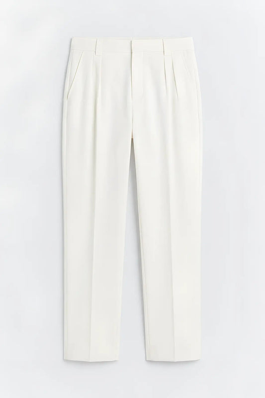 Yüksek Bel Pileli Relaxed Fit Baggy Erkek Pantolon - on gorunum