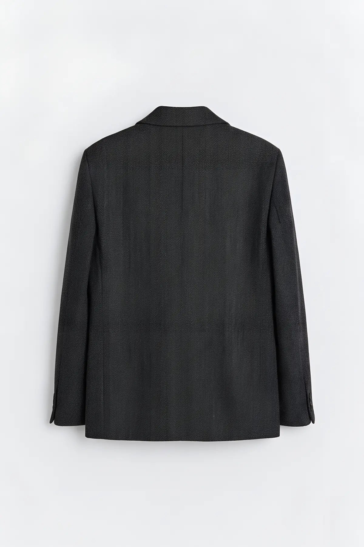 Antioch Balıksırtı Desenli Oversize Erkek Blazer Ceket - arka gorunum