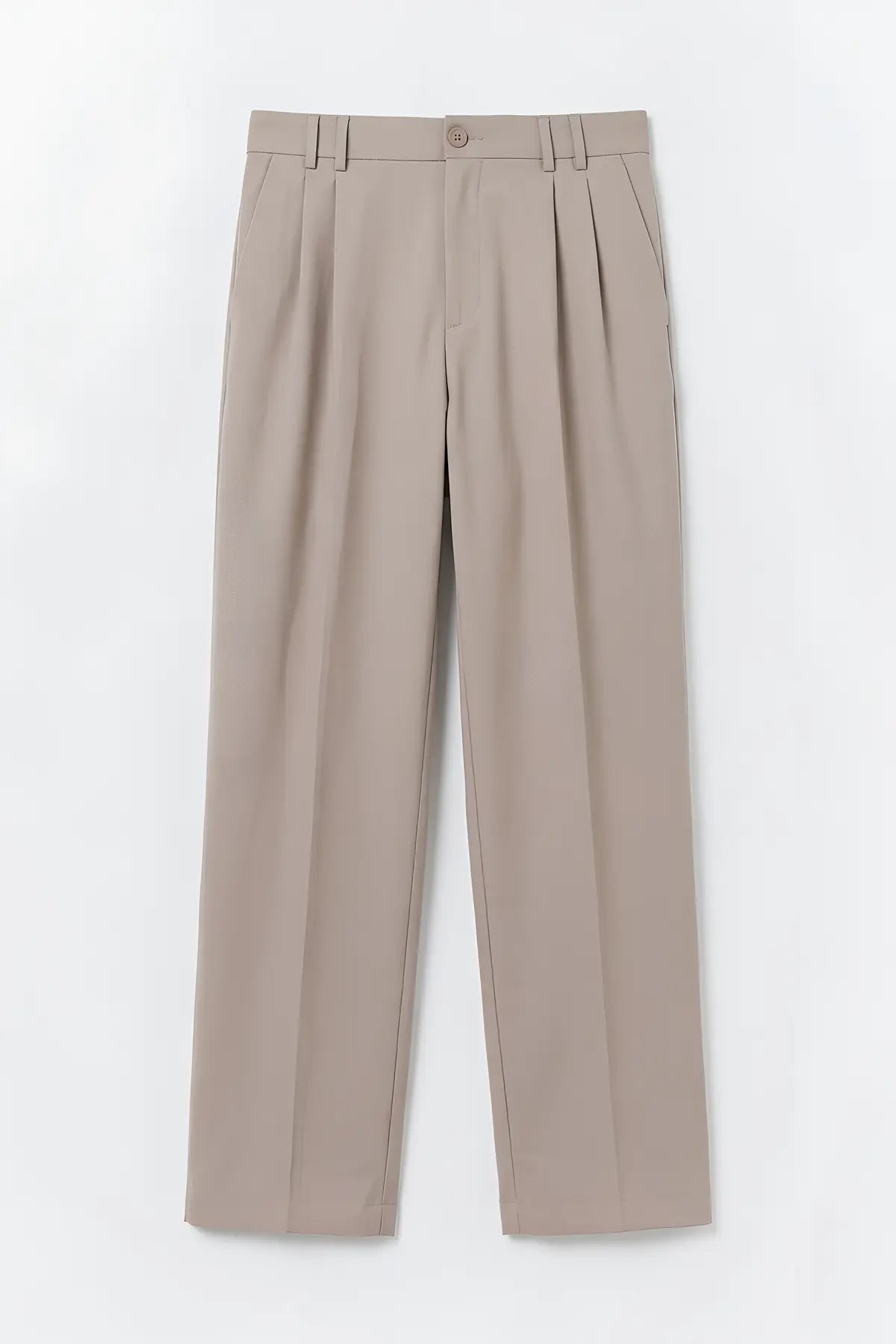 Çift Pileli Baggy Fit Erkek Pantolon - on gorunum