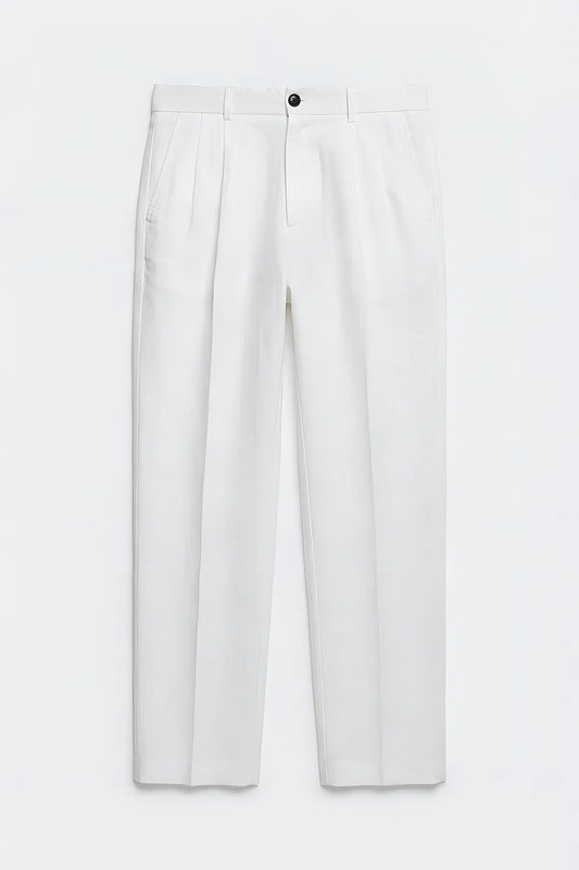 Antioch Keten Karışımlı Erkek Baggy Pantolon - on gorunum