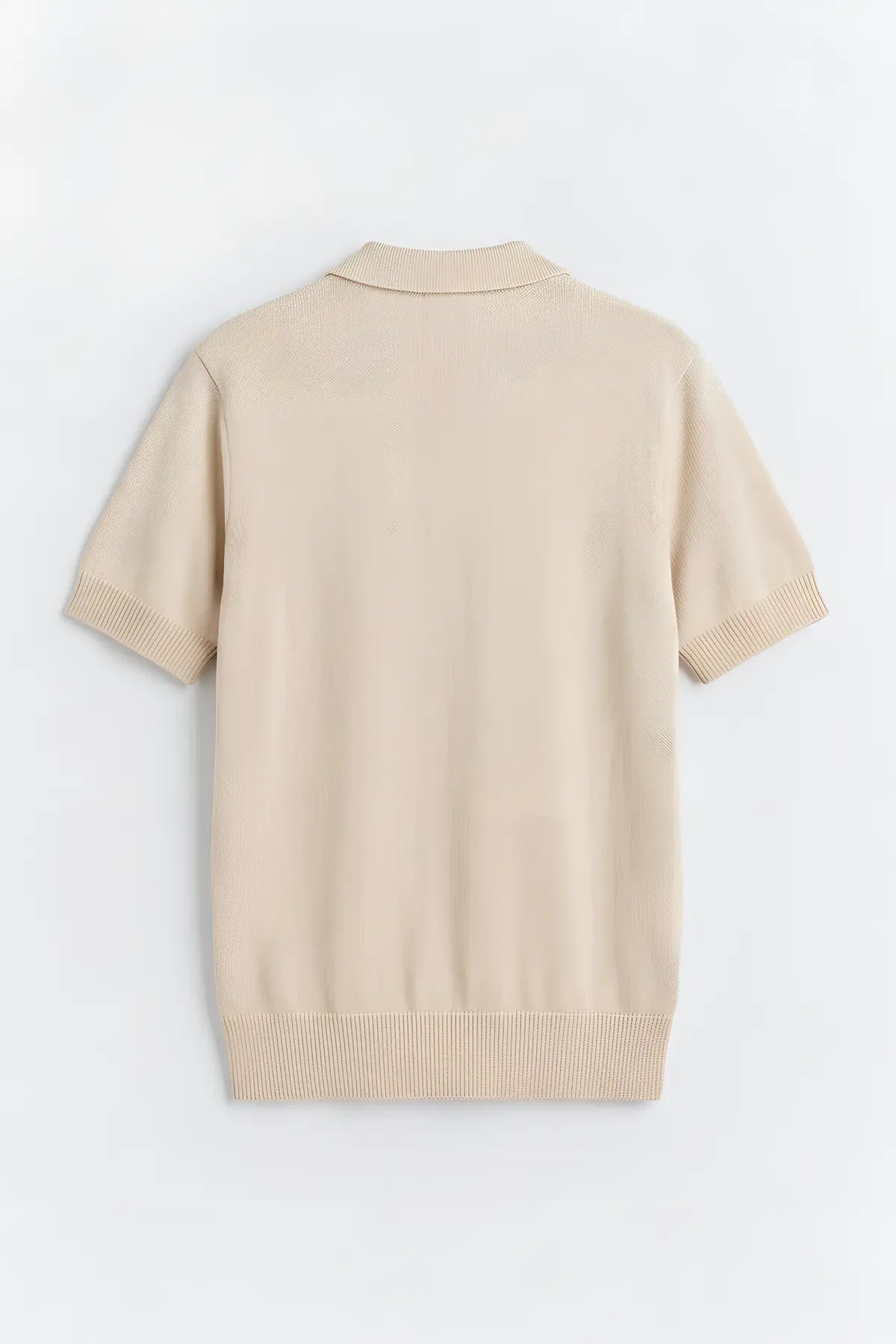 100% Pamuk Polo Yaka Triko T-Shirt - arka gorunum