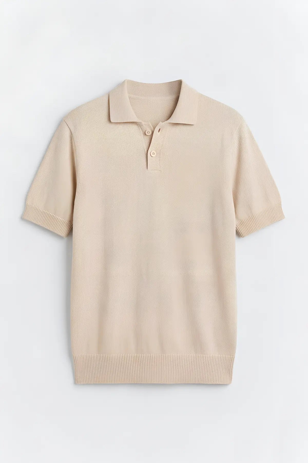 100% Pamuk Polo Yaka Triko T-Shirt - on gorunum