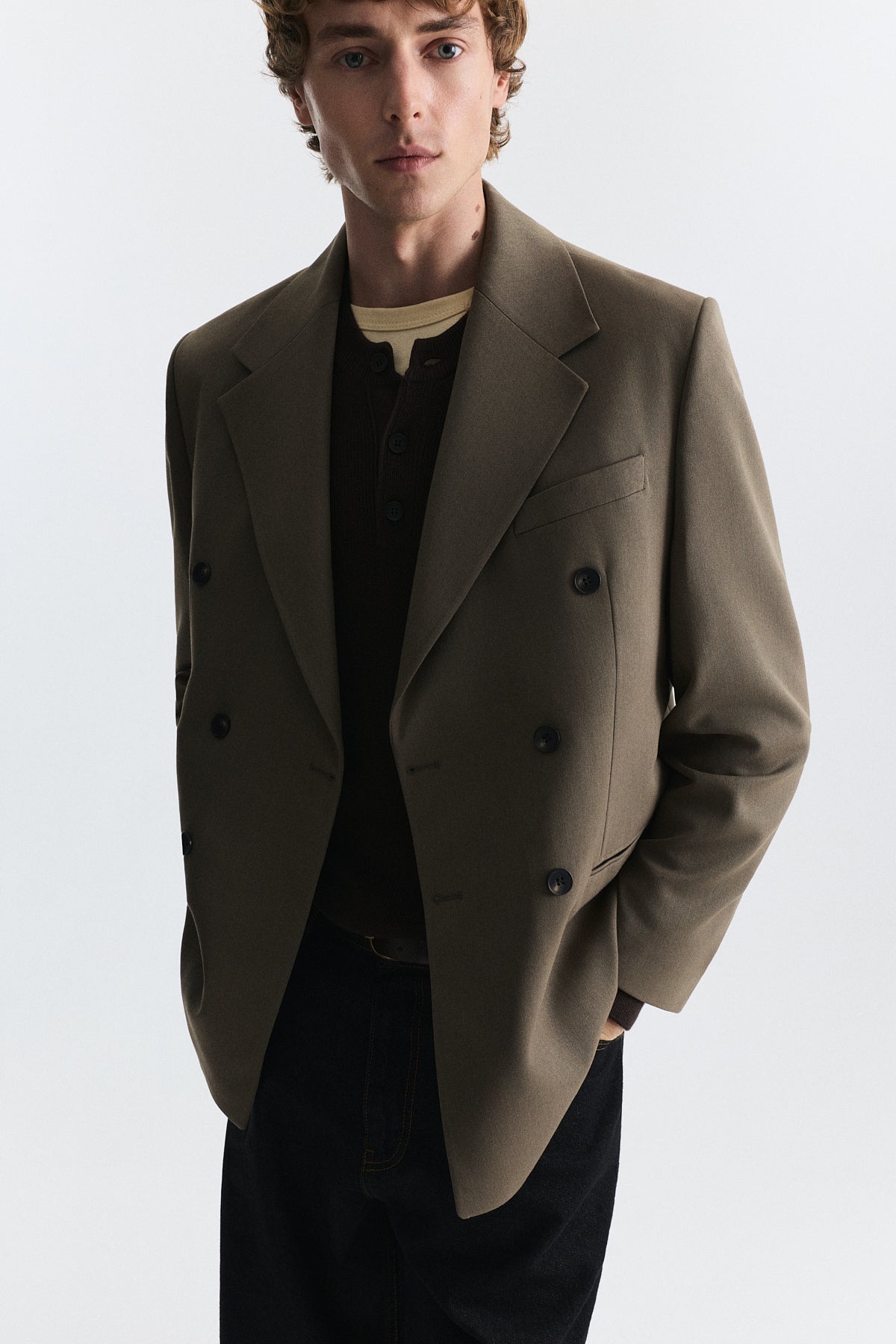 Antioch Relax Fit Kruvaze Erkek Blazer Ceket