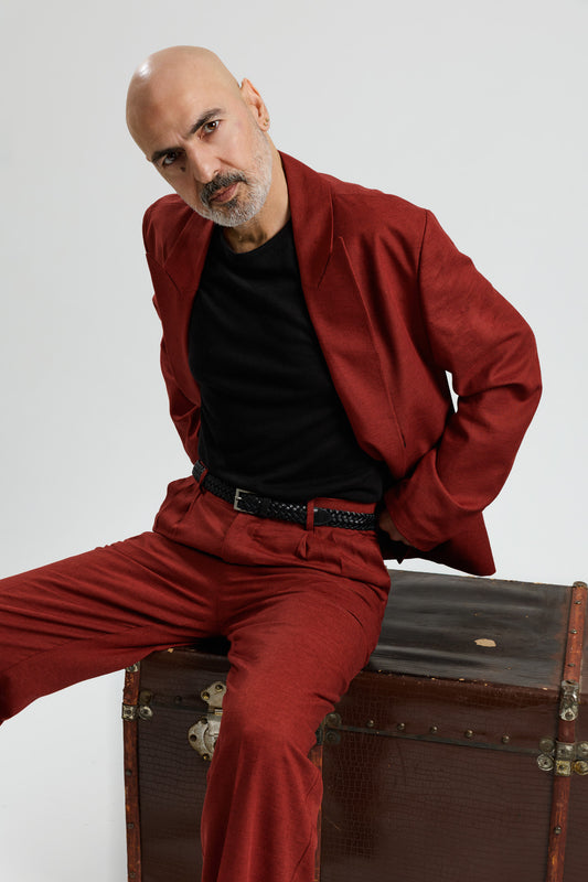 Antioch Relax Fit Keten Karışımlı Erkek Blazer Ceket