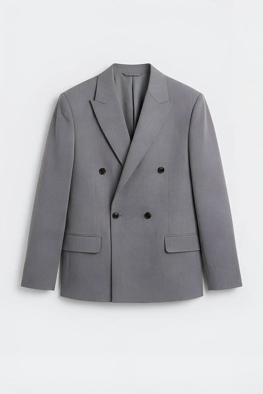 Relax Fit Kruvaze Erkek Blazer Ceket - on gorunum