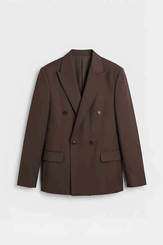 Relax Fit Kruvaze Erkek Blazer Ceket - on gorunum